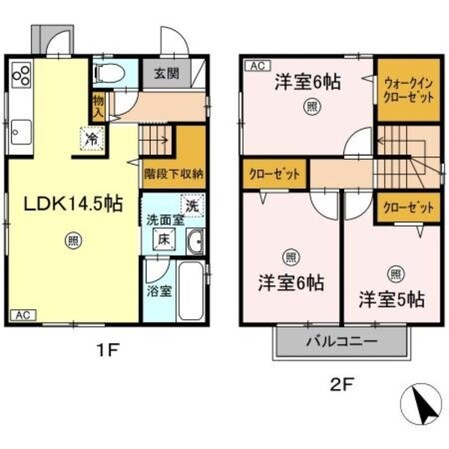 D-room上福岡　A棟の物件間取画像